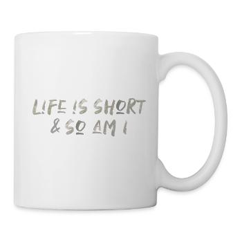 life is short funny saying live lifestyle - Mug - white - Right