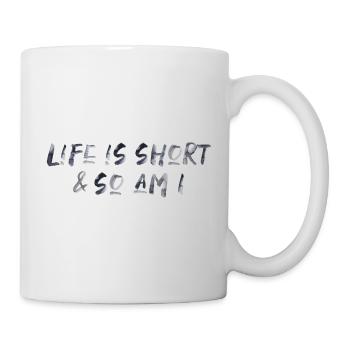life is short funny saying live lifestyle - Mug - white - Right