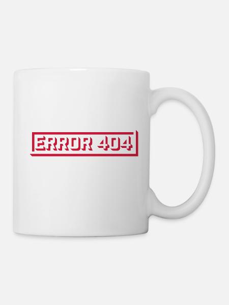 Meldung Error 404 Computer - Tasse - Weiß