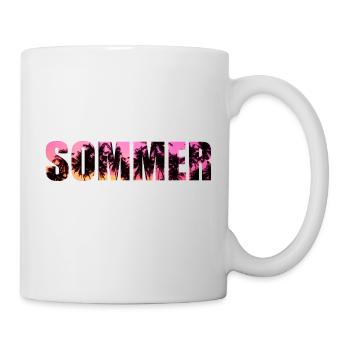 Cool Retro Design Summer Beach Palms Summer - Mug blanc - blanc - Droite