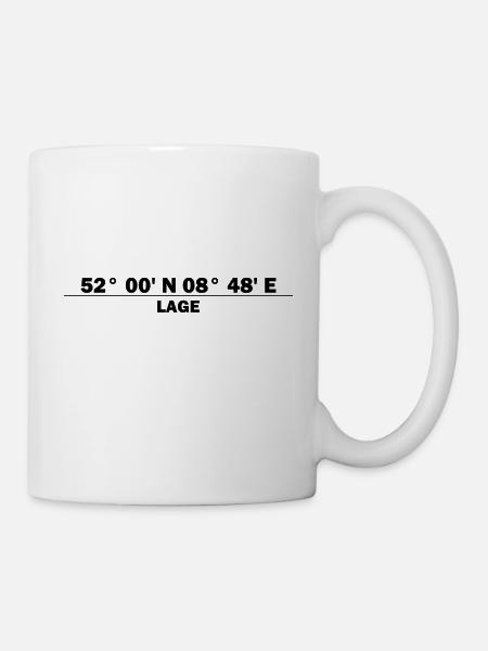 Lage Koordinaten - Tasse - Weiß