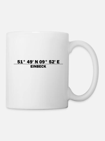 Einbeck Koordinaten - Tasse - Weiß