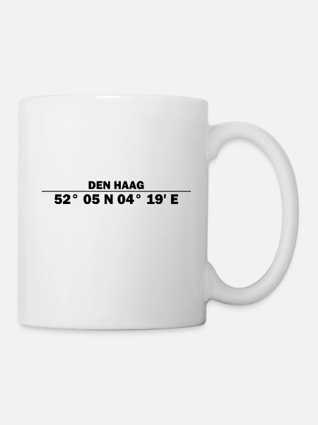 Den Haag Koordinaten - Tasse - Weiß