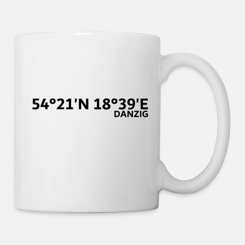 Danzig Koordinaten - Tasse - Weiß