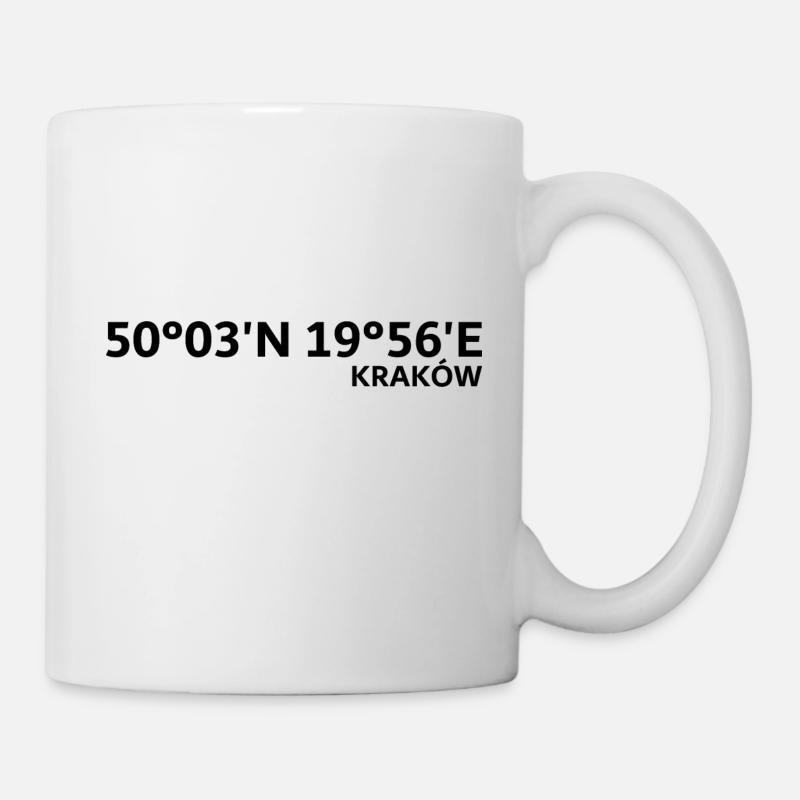 Coordonnées de Cracovie - Mug blanc - blanc