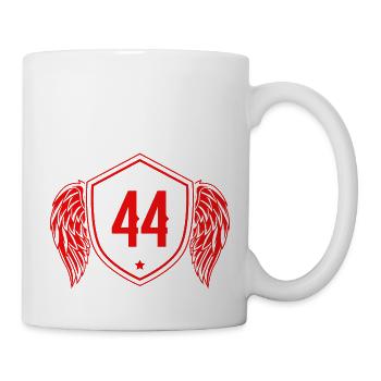 44 Zahl Wappen - Tasse - Weiß - Rechts