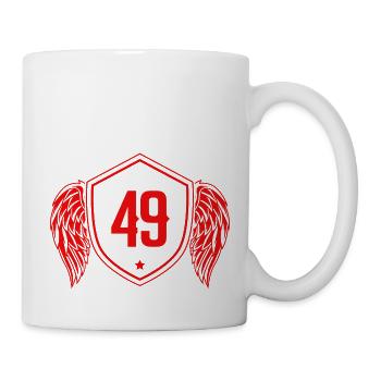 49 Zahl Wappen - Tasse - Weiß - Rechts