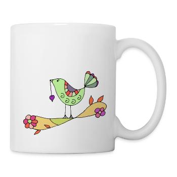 Oiseau - Mug blanc - blanc - Droite