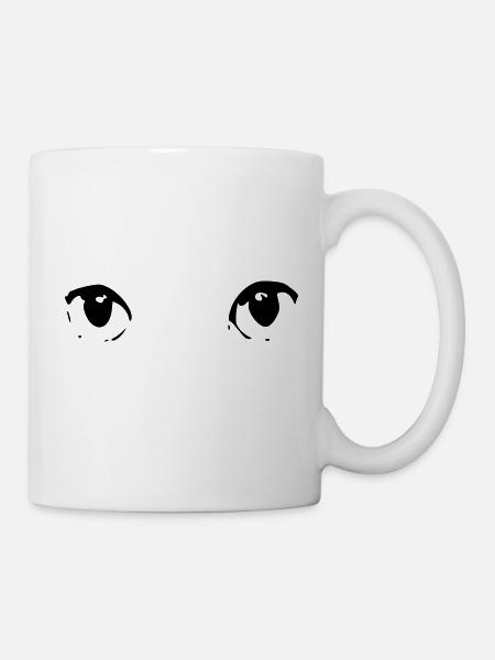 Katze Katzenaugen Augen Haustier Katzen Kätzchen - Tasse - Weiß