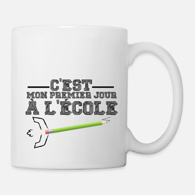c'est mon premier jour à l'école - Mug blanc - blanc