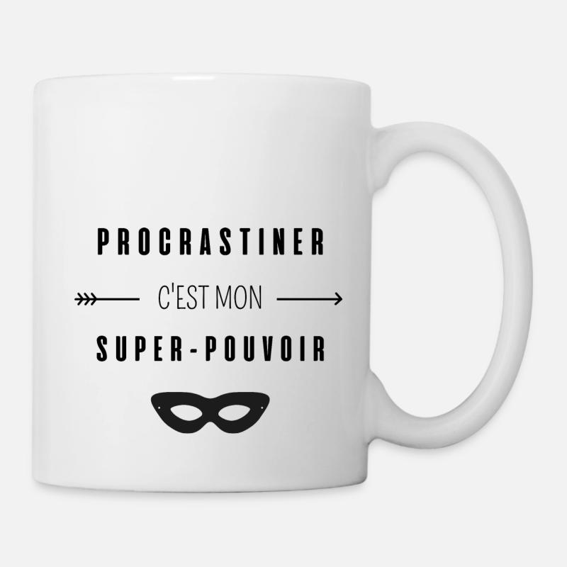 procrastiner c'est mon super-pouvoir - Mug blanc - blanc