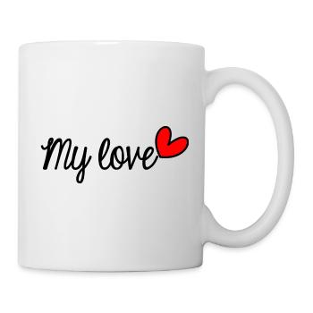 LOVE. JUST MARRIED. SAINT VALENTIN. EVJF. MY LOVE - Mug blanc - blanc - Droite