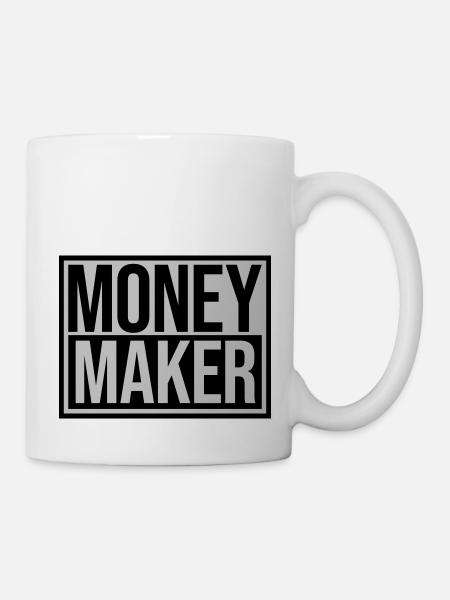 Schild Money Maker Reich - Tasse - Weiß