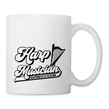 Harfenmusiker Harfenspieler Harfe | Farbe änderbar - Tasse - Weiß - Rechts
