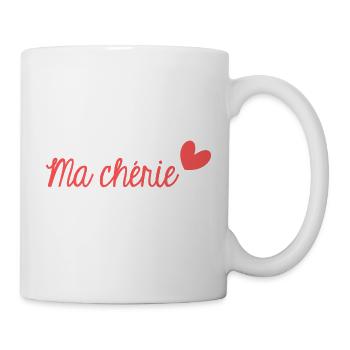 MA CHERIE. MON CHERI. CHERI. I LOVE YOU. MY LOVE. - Mug blanc - blanc - Droite