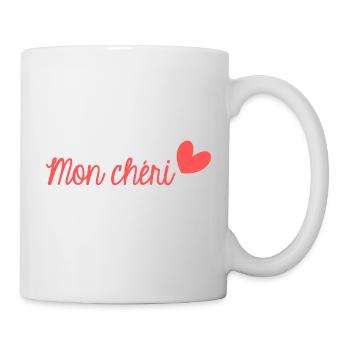 MON CHERI. CHERI. I LOVE YOU. MY LOVE - Mug blanc - blanc - Droite