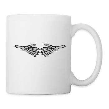 Shaking Hands Skeleton Halloween - Mug - white - Right