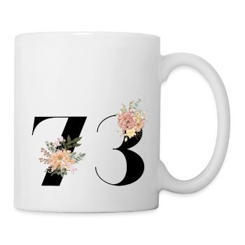 Blumen zum 73. Jahrestag (Geschenk von 73 Jahren) - Tasse - Weiß - Rechts