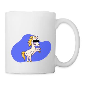 Dessin animé Licorne - Mug blanc - blanc - Droite