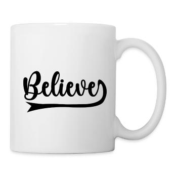Believe - citation positive - Mug blanc - blanc - Droite