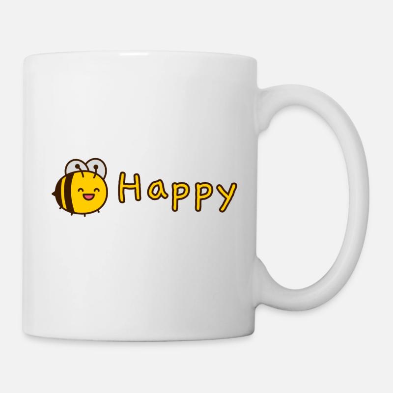 Abeille heureuse - Mug blanc - blanc