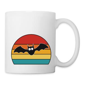 Retro Halloween Fledermaus Kostüm Vampir Blut Biss - Tasse - Weiß - Rechts