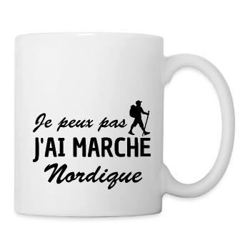 je peux pas j ai marche nordique - Mug blanc - blanc - Droite