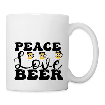 Peace Love Beer - Tasse - Weiß - Rechts
