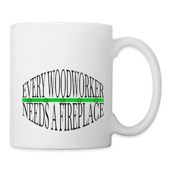 woodworking forest work blogger - Mug - white - Right