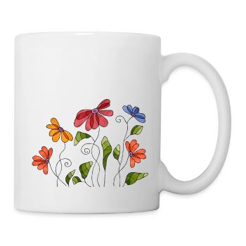 Fleur - Mug blanc - blanc - Droite