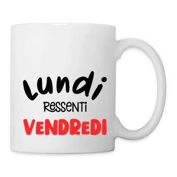 lundi ressenti vendredi - humour au travail - Mug blanc - blanc - Droite
