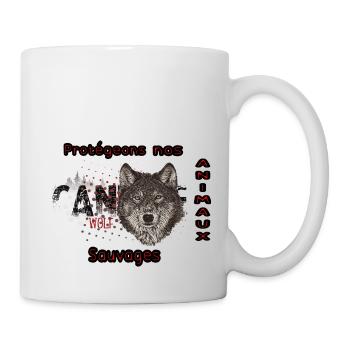 protégeons nos animaux sauvages les loups - Mug blanc - blanc - Droite