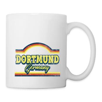Dortmund Deutschland Stadt Schrift Vintage Retro - Tasse - Weiß - Rechts