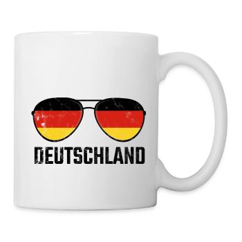Deutschland Germany Sonnenbrille Germania Flagge - Tasse - Weiß - Rechts