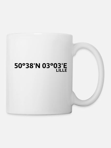 Coordonnées de Lille - Mug blanc - blanc