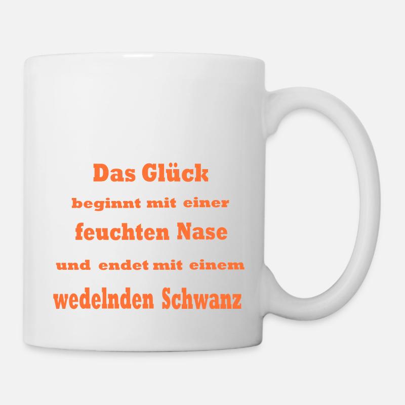 Das Glück beginnt mit ... * Farbänderung möglich - Tasse - Weiß