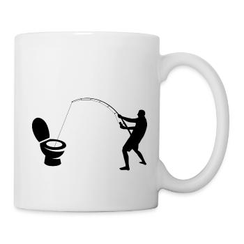pêcheur de toilettes - Mug blanc - blanc - Droite