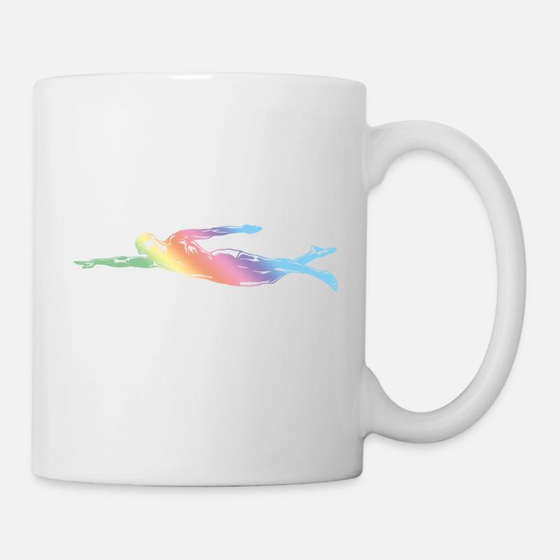 Silhouette de natation - Mug blanc - blanc