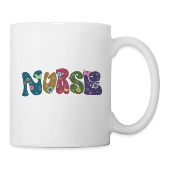 Cool Flower Nurse Cadeau pour les infirmières futures infirmières - Mug blanc - blanc - Droite