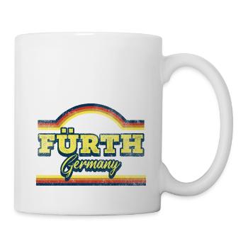 Fürth Deutschland Stadt Schrift Vintage Retro - Tasse - Weiß - Rechts