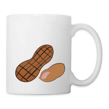 Erdnuss Nuss Illustration - Tasse - Weiß - Rechts