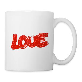 Lettrage LOVE Lignes rouges Dessin Abstrait Cool - Mug blanc - blanc - Droite