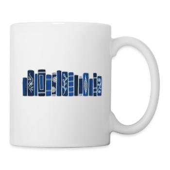 Antike blaue Bücher - Tasse - Weiß - Rechts