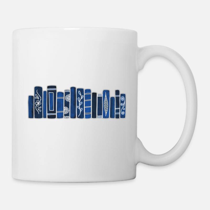 Antike blaue Bücher - Tasse - Weiß