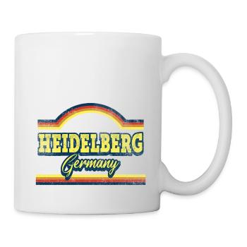 Heidelberg Deutschland Stadt Schrift Vintage Retro - Tasse - Weiß - Rechts