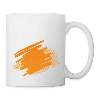 Farbkleckse Kleckse Farbspritzer Maler Geschenk - Tasse - Weiß - Rechts