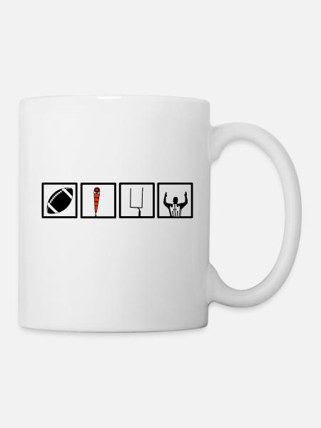 American Football Symbole Quadrate - Tasse - Weiß