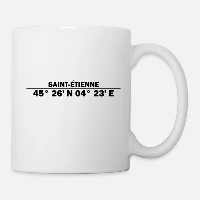 Coordonnées de Saint-Étienne - Mug blanc - blanc