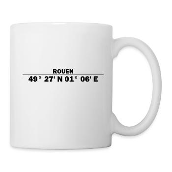 Coordonnées de Rouen - Mug blanc - blanc - Droite