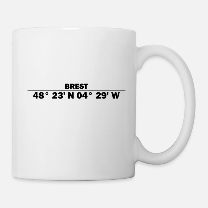 Coordonnées de Brest - Mug blanc - blanc